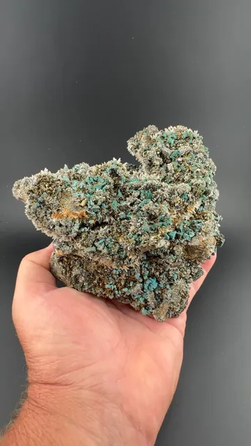 Arsenopyrite on Pyrite after Pyrrhotite with Malachite