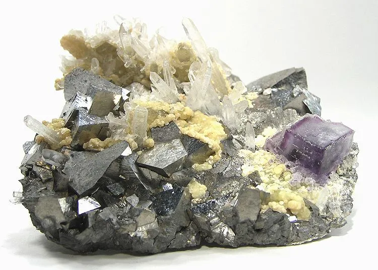 Arsenopyrite, Quartz, Fluorite image