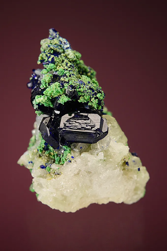 Arsentsumebite on Azurite with Cerussite - image 2