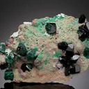 Arsentsumebite with Azurite and Malachite - image 1