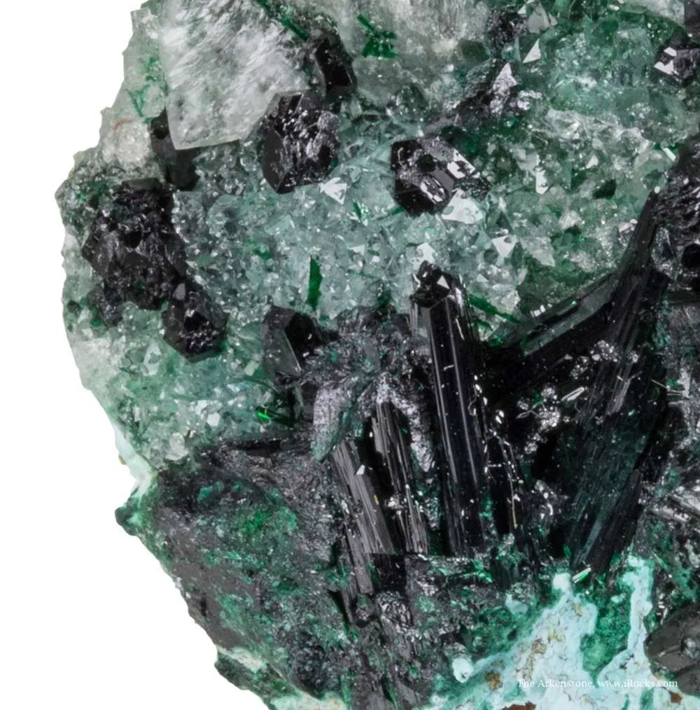 Atacamite & Clinoatacamite on Quartz - image 3