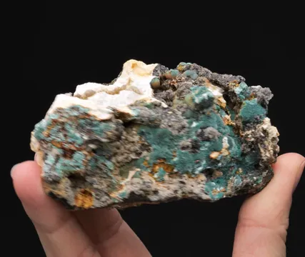 Aurichalcite with Hemimorphite and Baryte