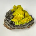 Autunite on Quartz on Granite - image 5