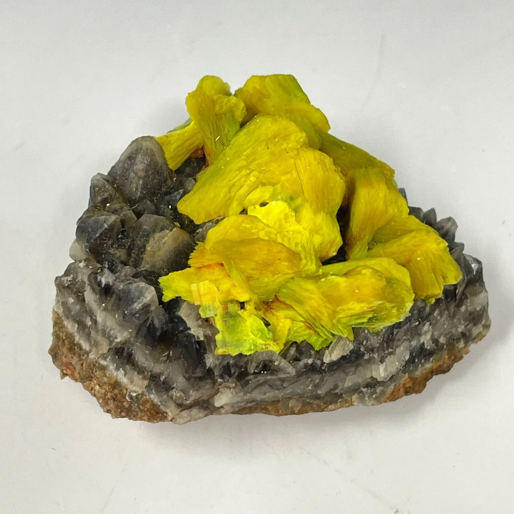 Autunite on Quartz on Granite - image 5