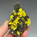 Autunite on Quartz on Granite - image 2