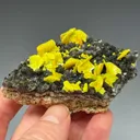 Autunite on Quartz on Granite - image 5