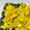 Autunite on Quartz on Granite - image 3