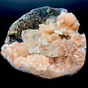 Awesomely Terminated Gemmy Calcite with Bright Orange Stilbite on Black Chalcedony – Rare Indian Zeolite Specimen | Jalgaon, India DK111 - image 3