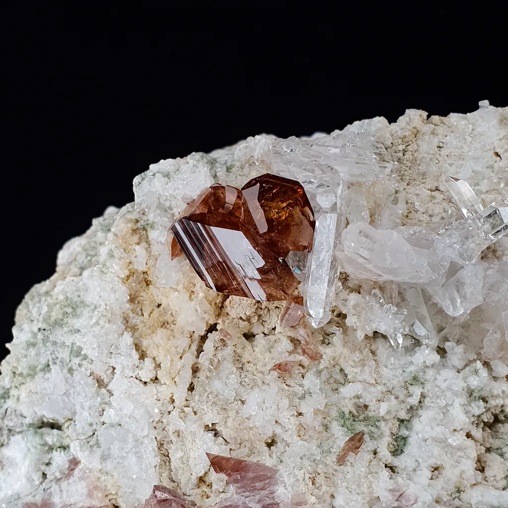 Axinite and Quartz from the Alps image