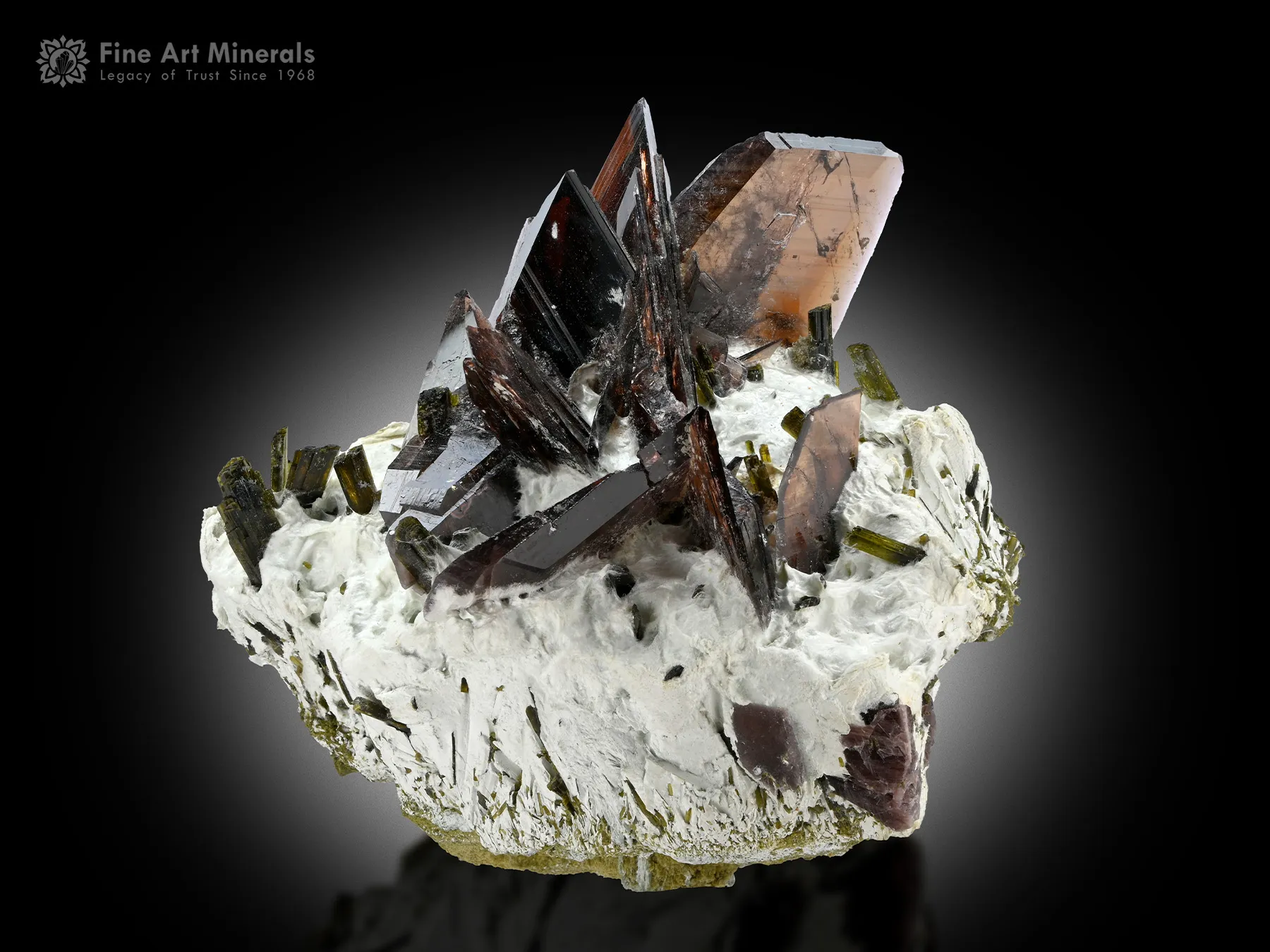 Axinite Crystals on Matrix - image 1