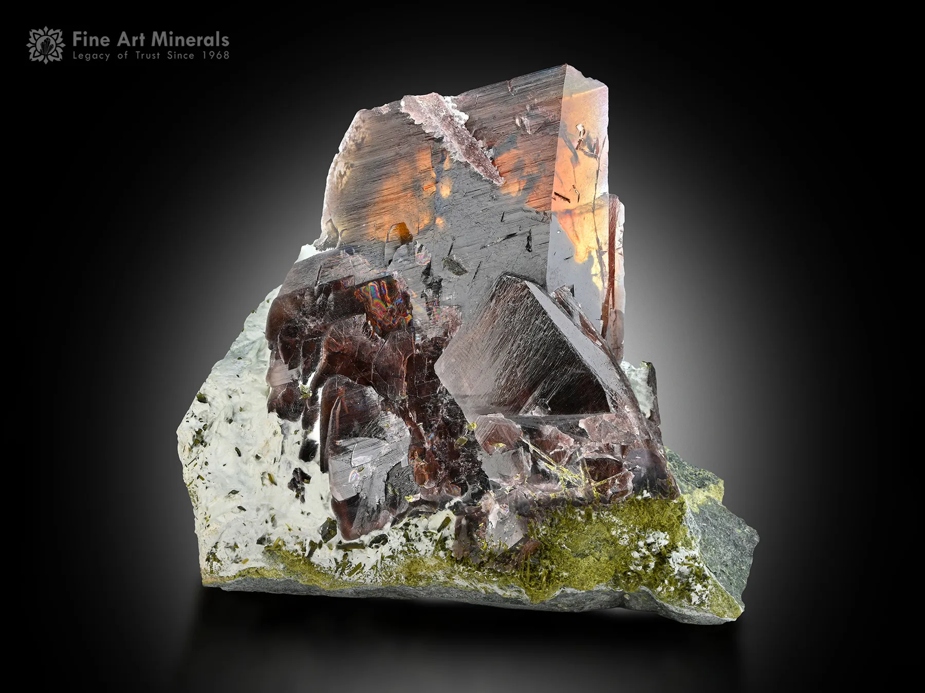 Axinite Crystals on Matrix from Pakistan - image 1