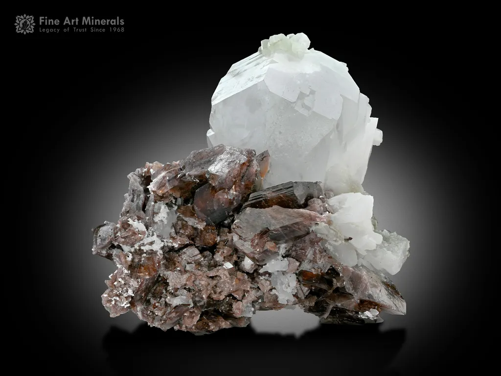Axinite Crystals on Quartz - image 2