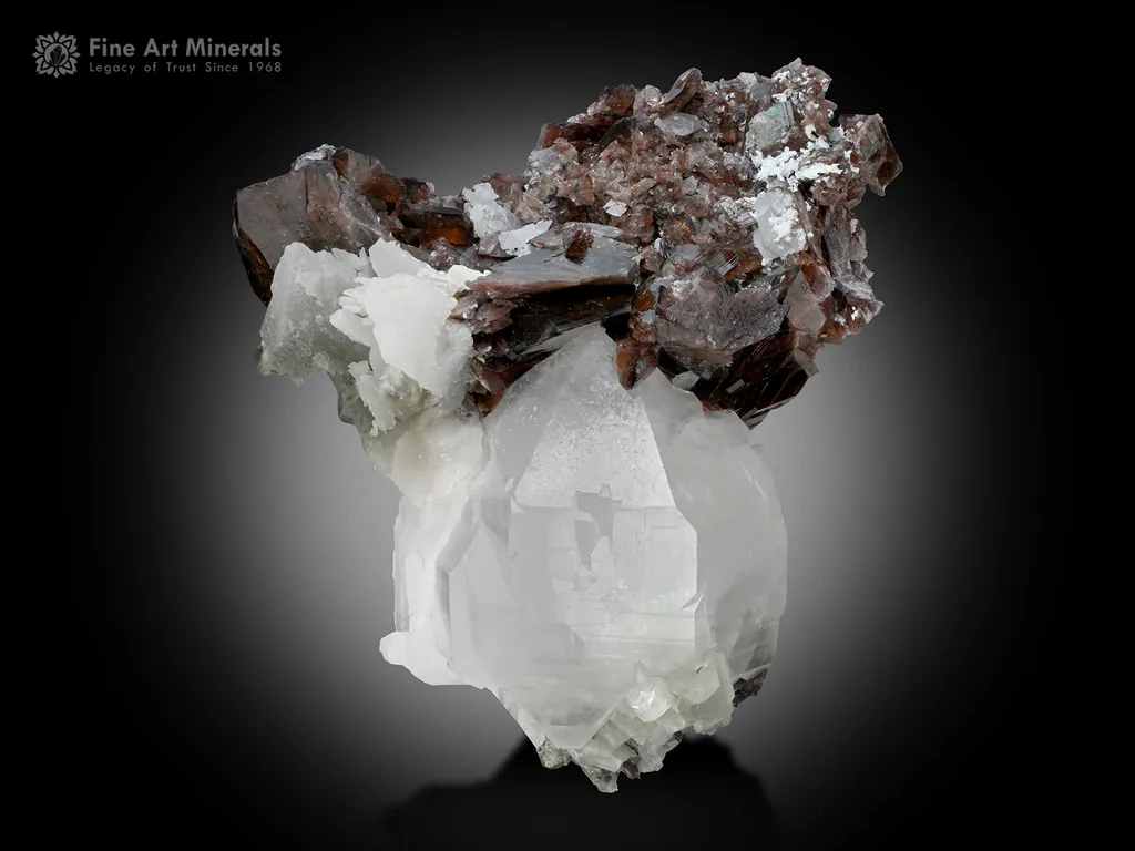 Axinite Crystals on Quartz image