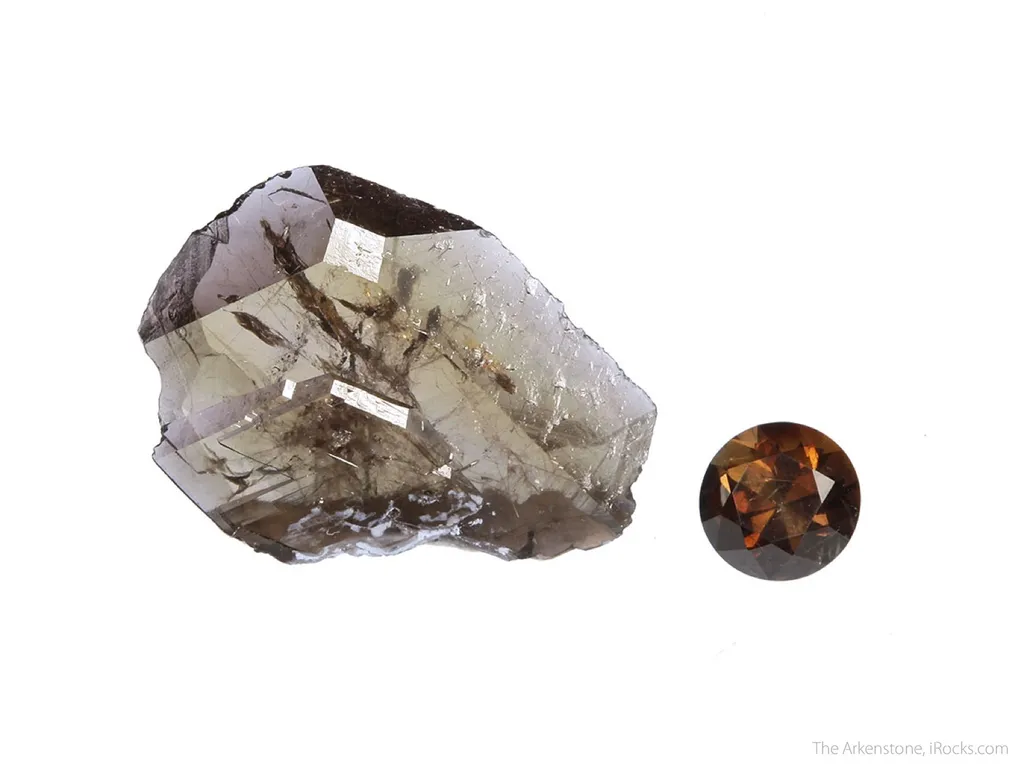 Axinite-(Fe) (rough and cut set) image