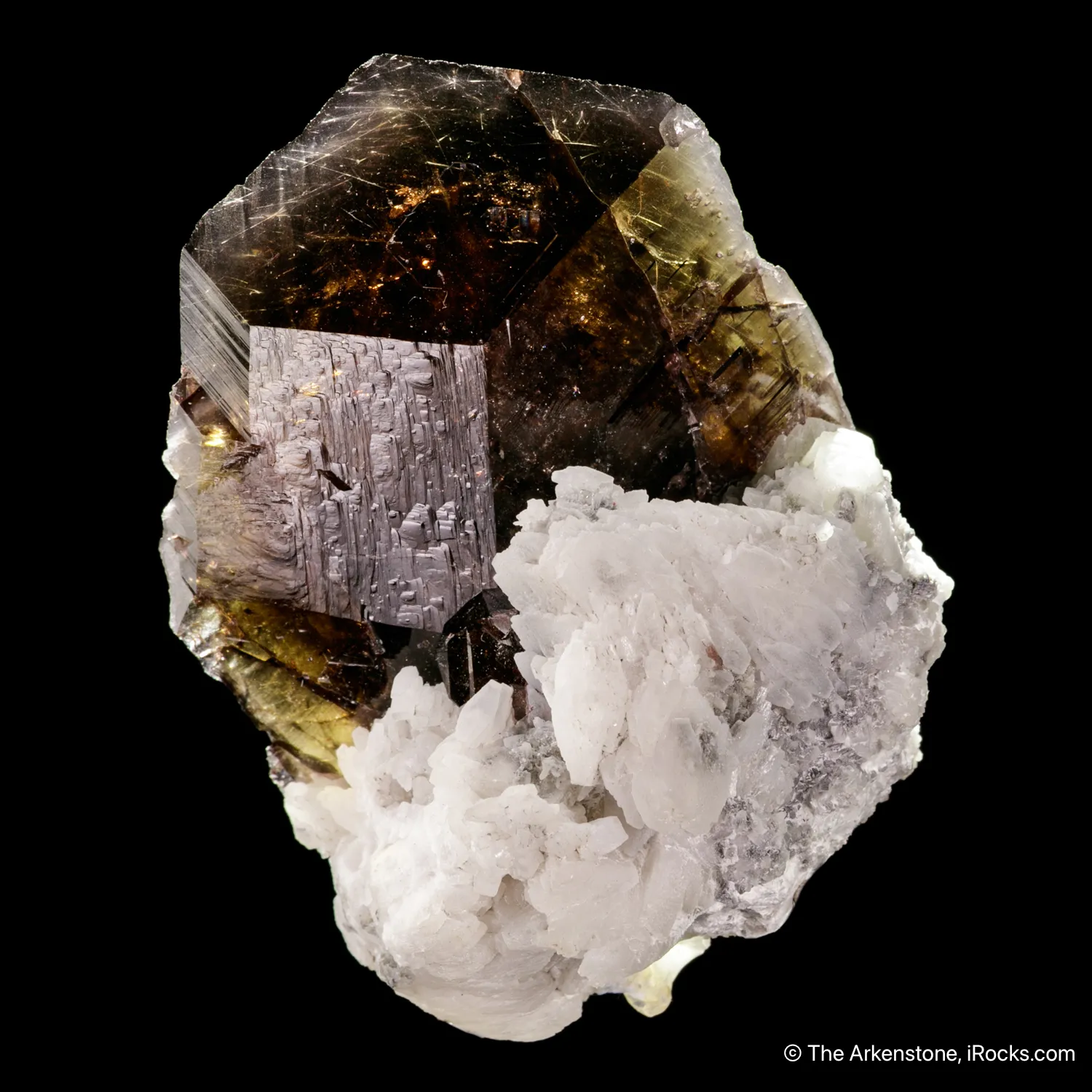 Axinite (Ferroaxinite) on Adularia - image 4
