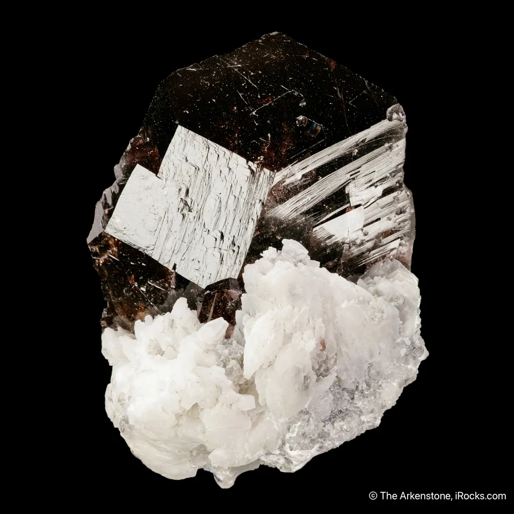 Axinite (Ferroaxinite) on Adularia - image 6