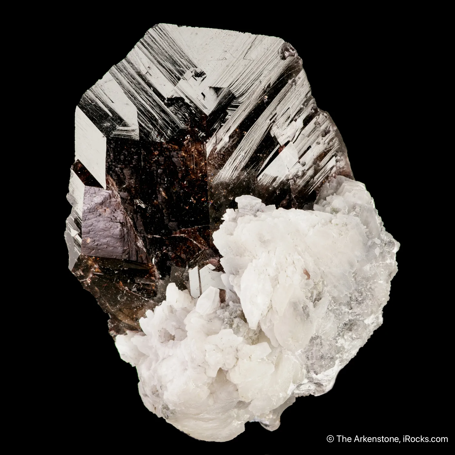 Axinite (Ferroaxinite) on Adularia - image 5