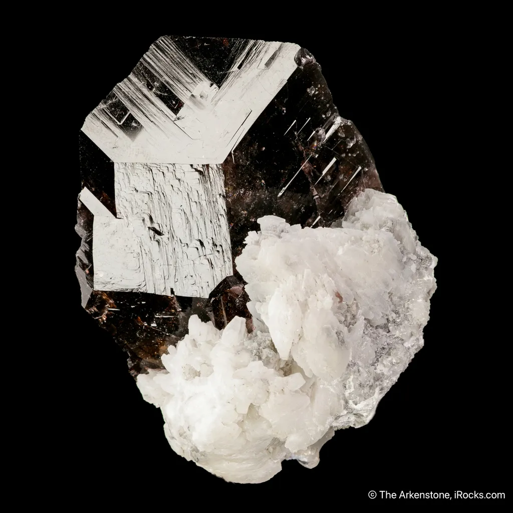 Axinite (Ferroaxinite) on Adularia image