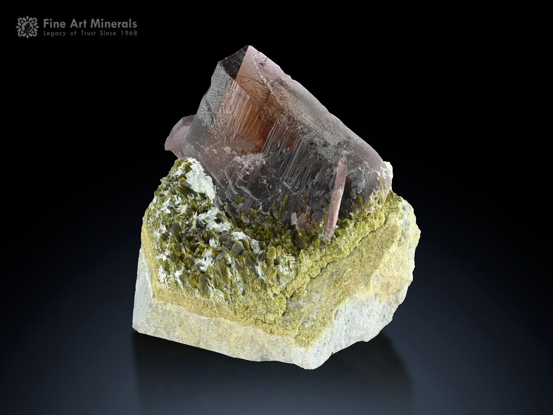 Axinite with Epidote on Matrix from Baluchistan Pakistan - image 1