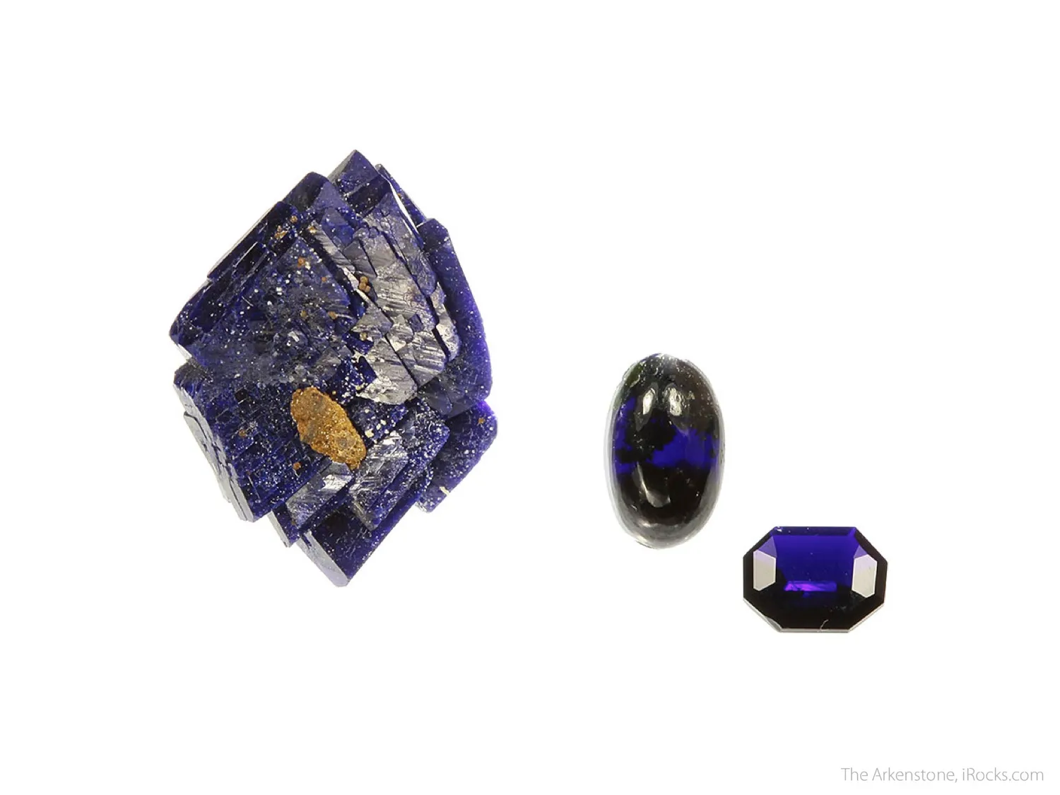Azurite (3 piece rough and cut set) - image 1