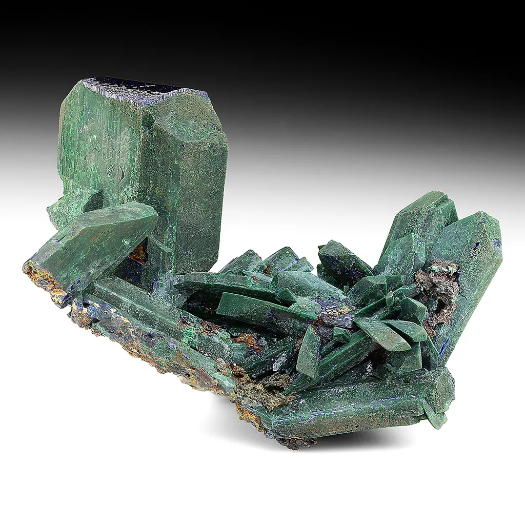 Azurite altering to Malachite (repaired) image