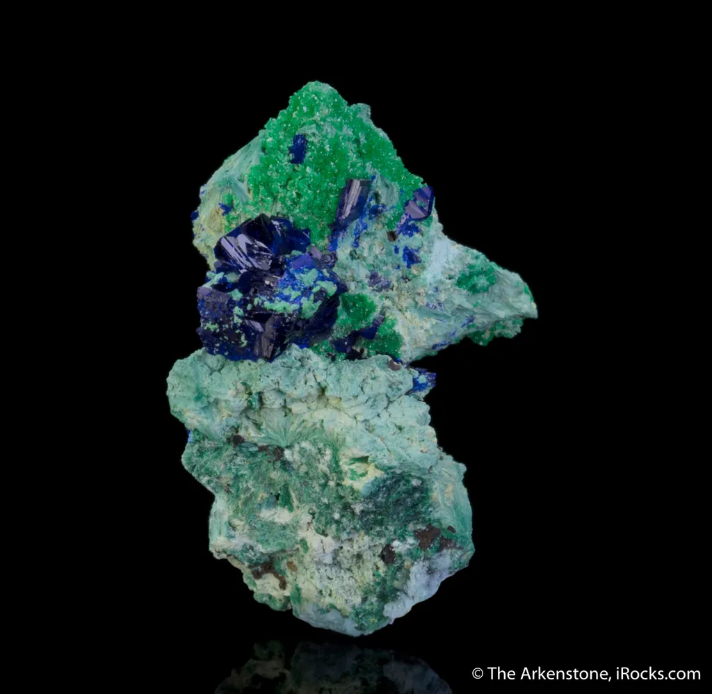 Azurite and Arsentsumebite (Type Locality) image