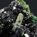Azurite and Cerussite on Arsentsumebite - image 1