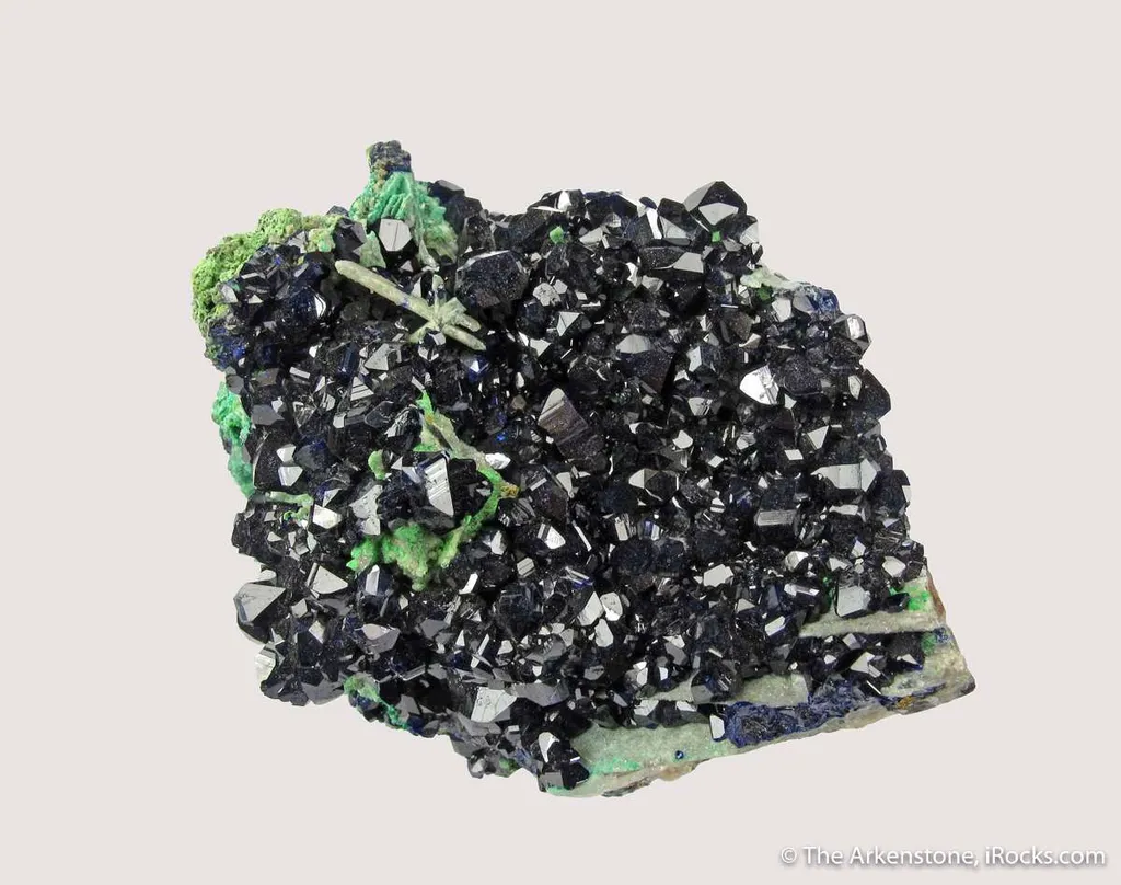 Azurite and Cerussite on Arsentsumebite - image 2