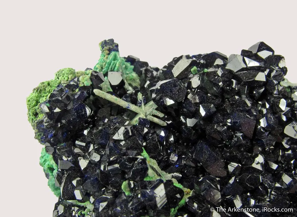Azurite and Cerussite on Arsentsumebite - image 5