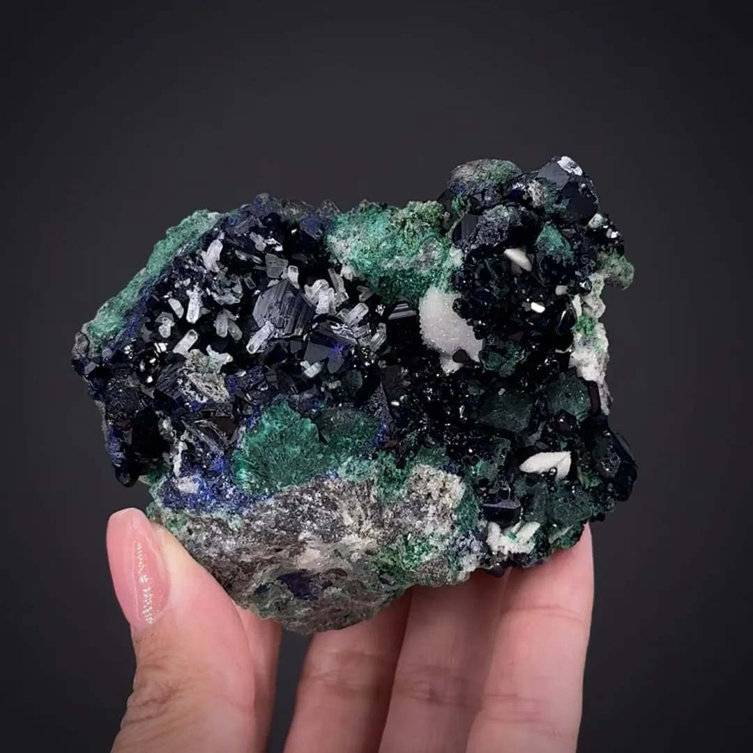 Azurite and Cerussite on Malachite - image 2