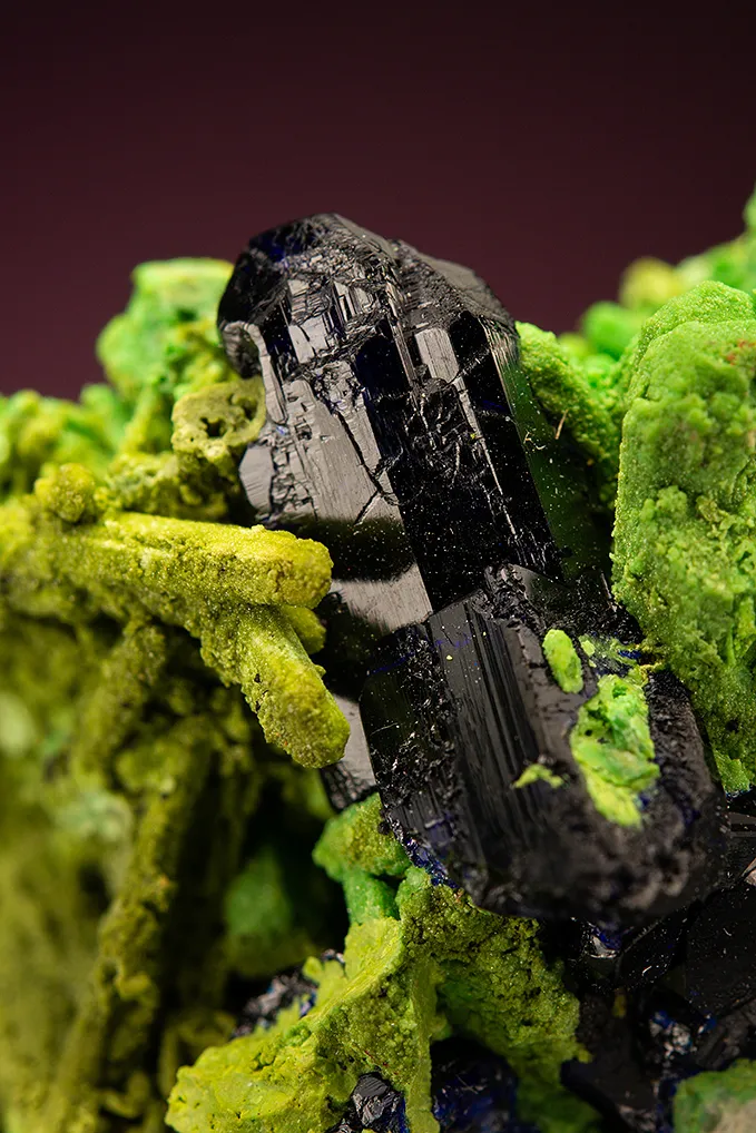 Azurite and Malachite after Azurite with Bayldonite coating Mimetite - image 2