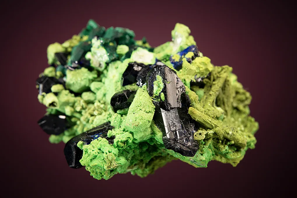 Azurite and Malachite after Azurite with Bayldonite coating Mimetite - image 5