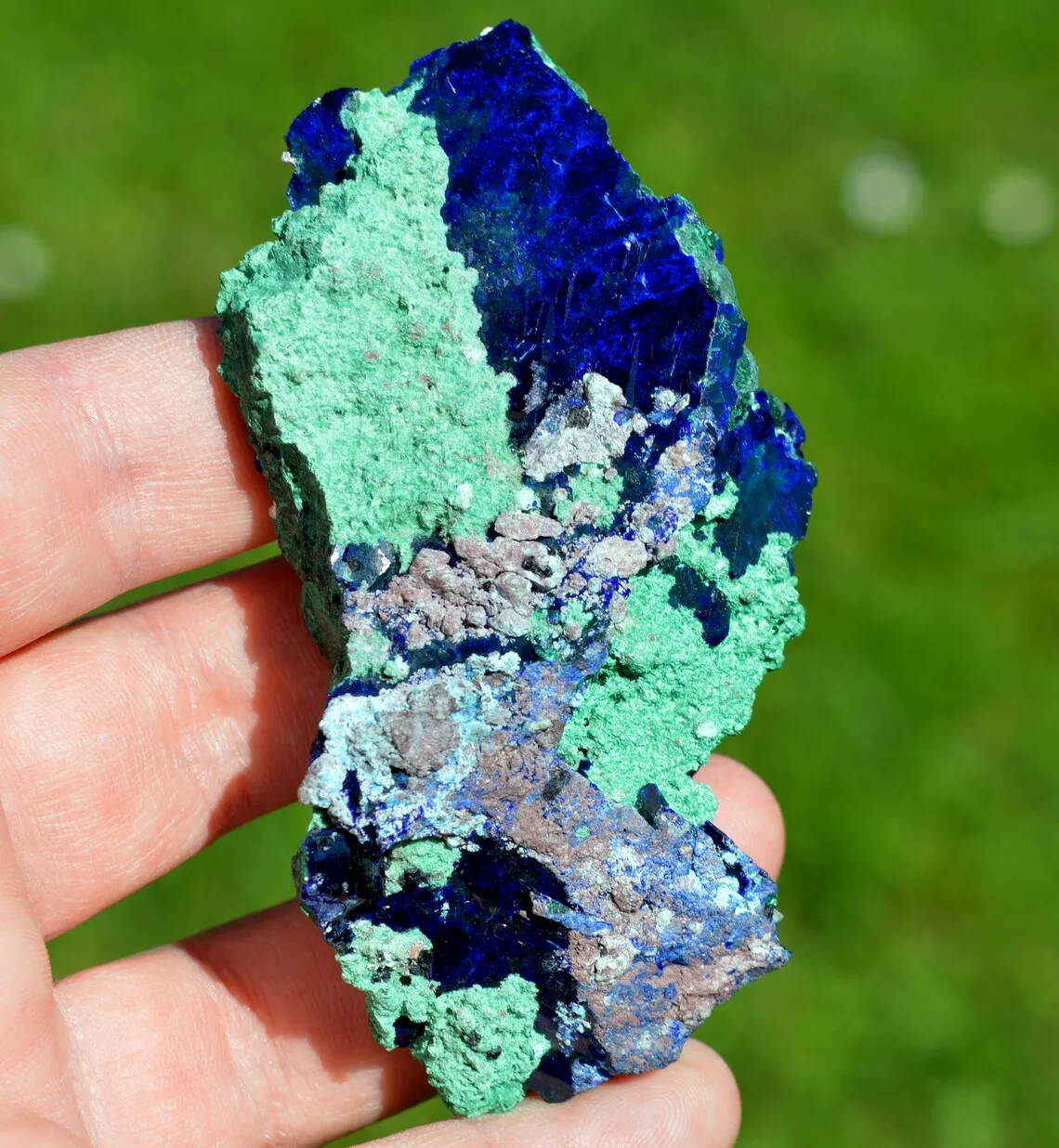 Azurite and Malachite Dickite - 167 grams - Milpillas Mine, Municipio de Cananea, Sonora, Mexico - image 8