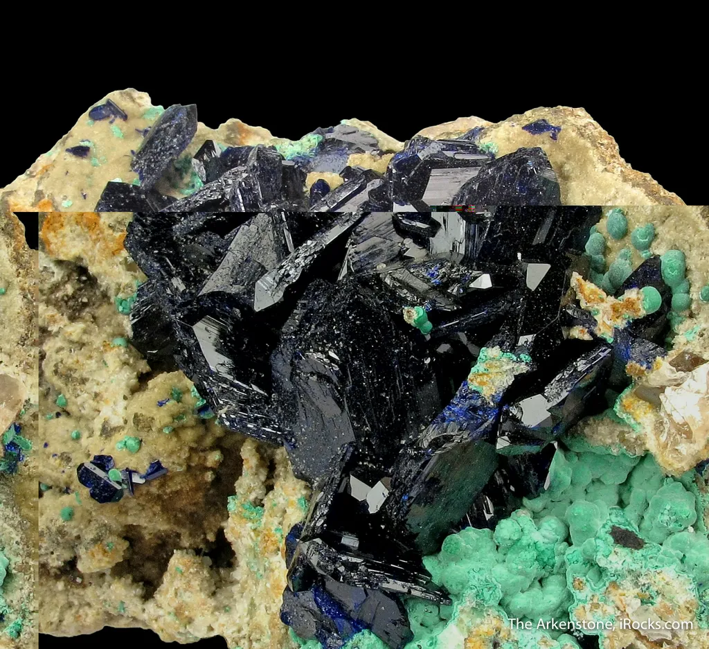 Azurite and Malachite on Cerussite - image 4