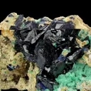 Azurite and Malachite on Cerussite - image 4