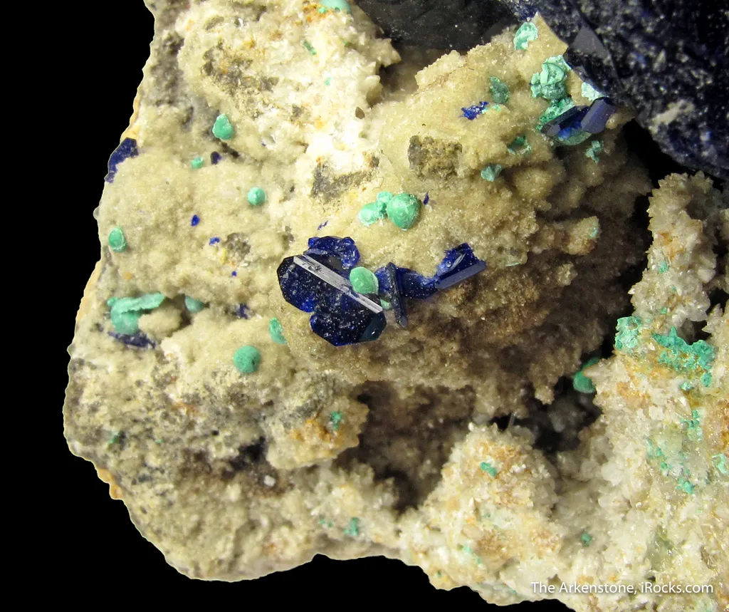 Azurite and Malachite on Cerussite - image 3