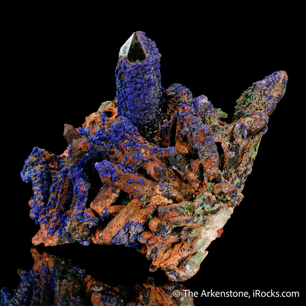 Azurite and Malachite on Quartz - image 6