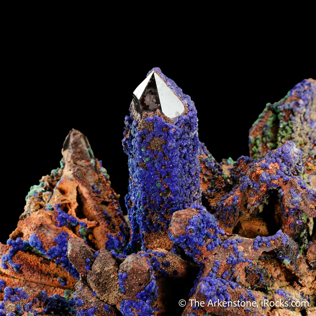 Azurite and Malachite on Quartz image
