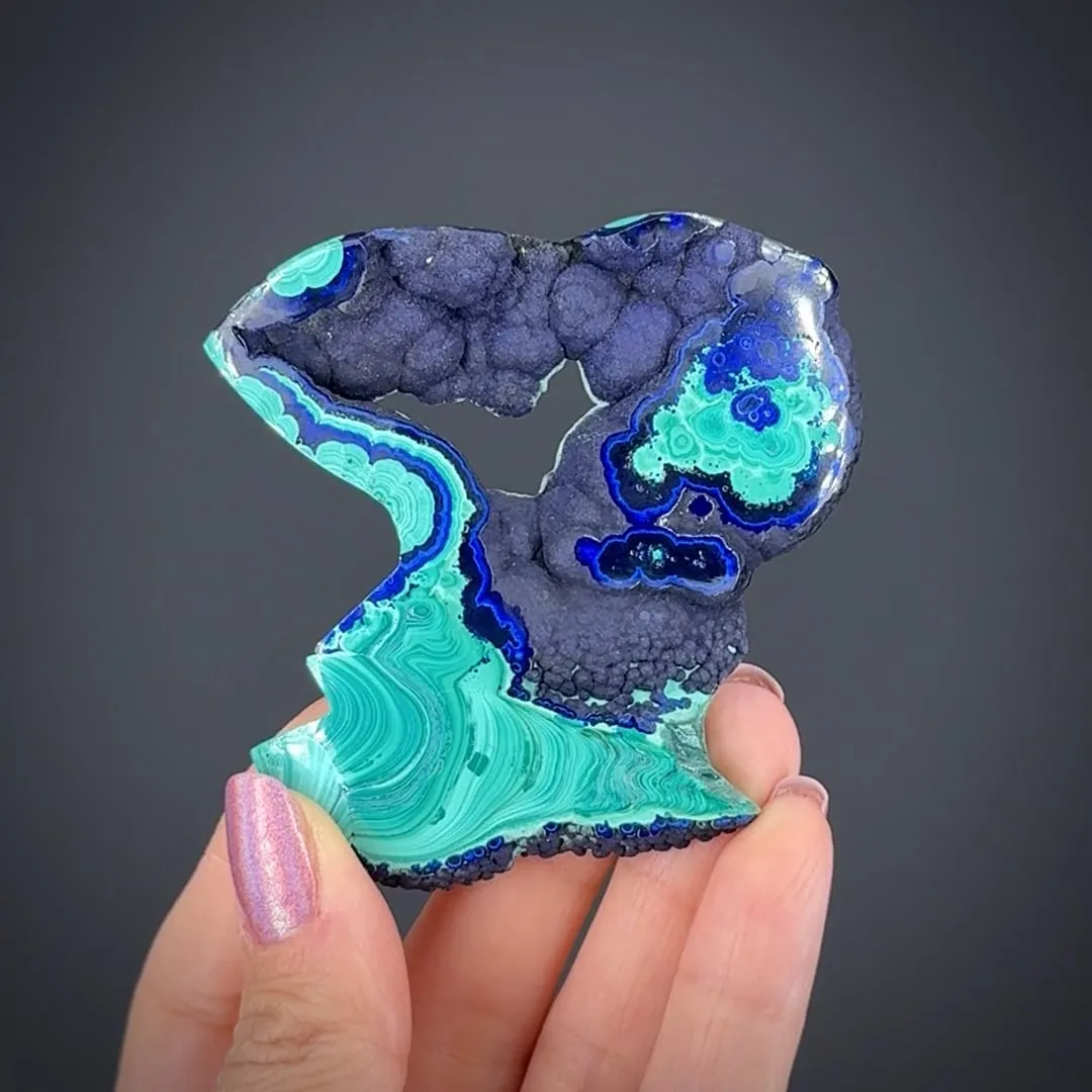 Azurite and Malachite with Azurite pocket (late 1800s) - image 1