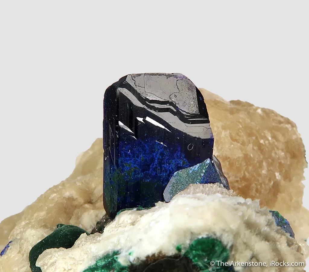 Azurite, Anglesite, Malachite, and Calcite (fl) - image 11