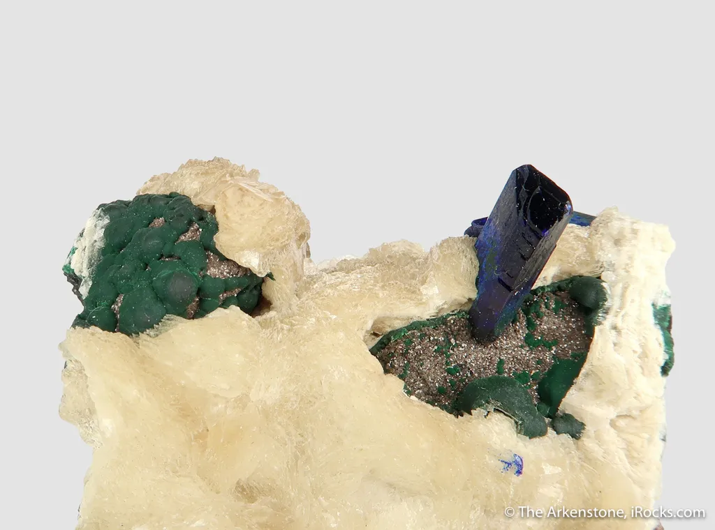 Azurite, Anglesite, Malachite, and Calcite (fl) - image 6