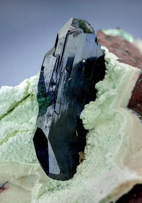 Azurite, Calcite image