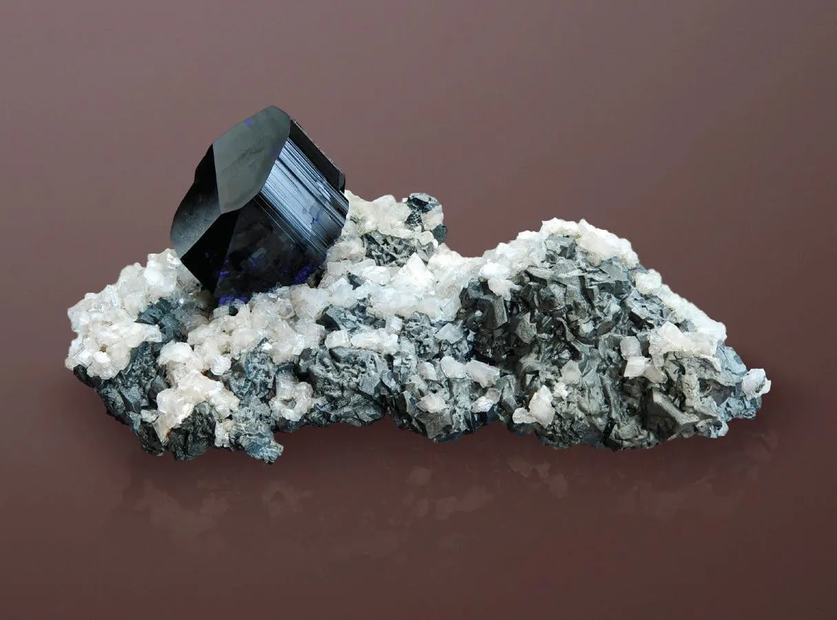 Azurite, Calcite, Tetrahedrite - image 1