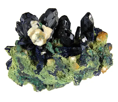 Azurite, Cerussite, Bayldonite image