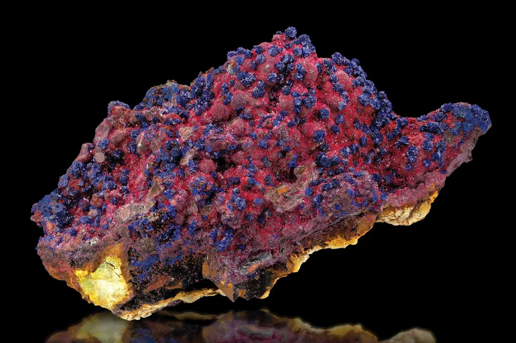 Azurite, Cuprite (variety Chalcotrichite) image