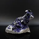 Azurite filling fractured limestone - image 1