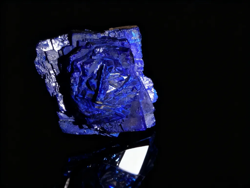 Azurite from China, Shilu mine, Yangchun, Yangjiang, Guandong, China