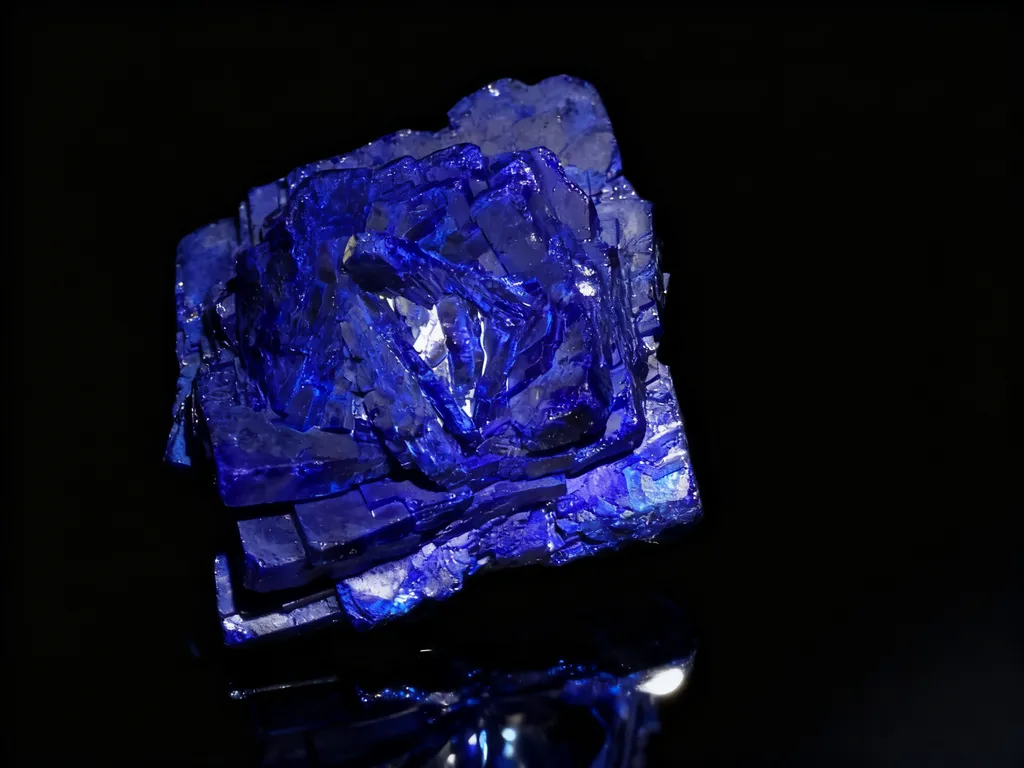 Azurite from China, Shilu mine, Yangchun, Yangjiang, Guandong, China - image 2