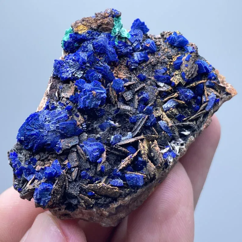 Azurite from Morocco, Fès-Meknès Region, Sidi Ayed image