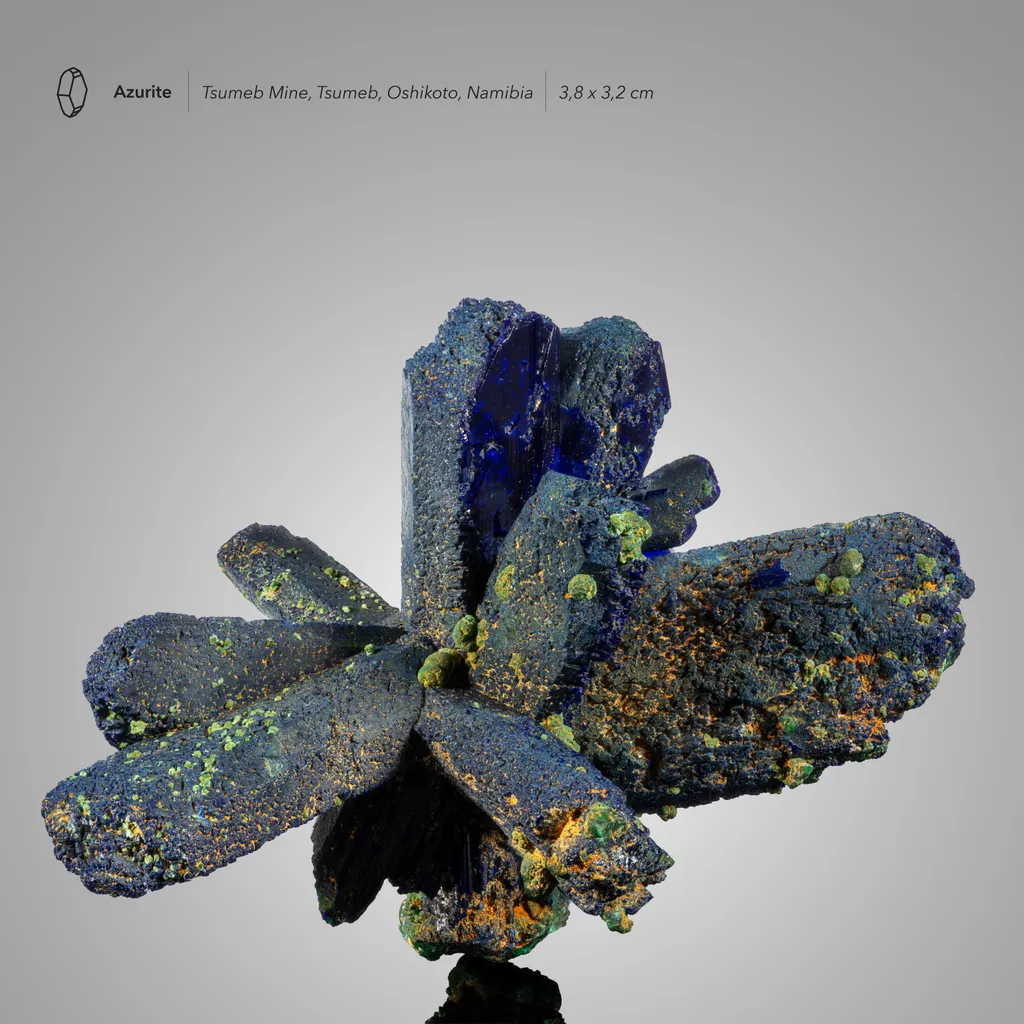 Azurite from Namibia, Oshikoto Region, Tsumeb, Tsumeb Mine image